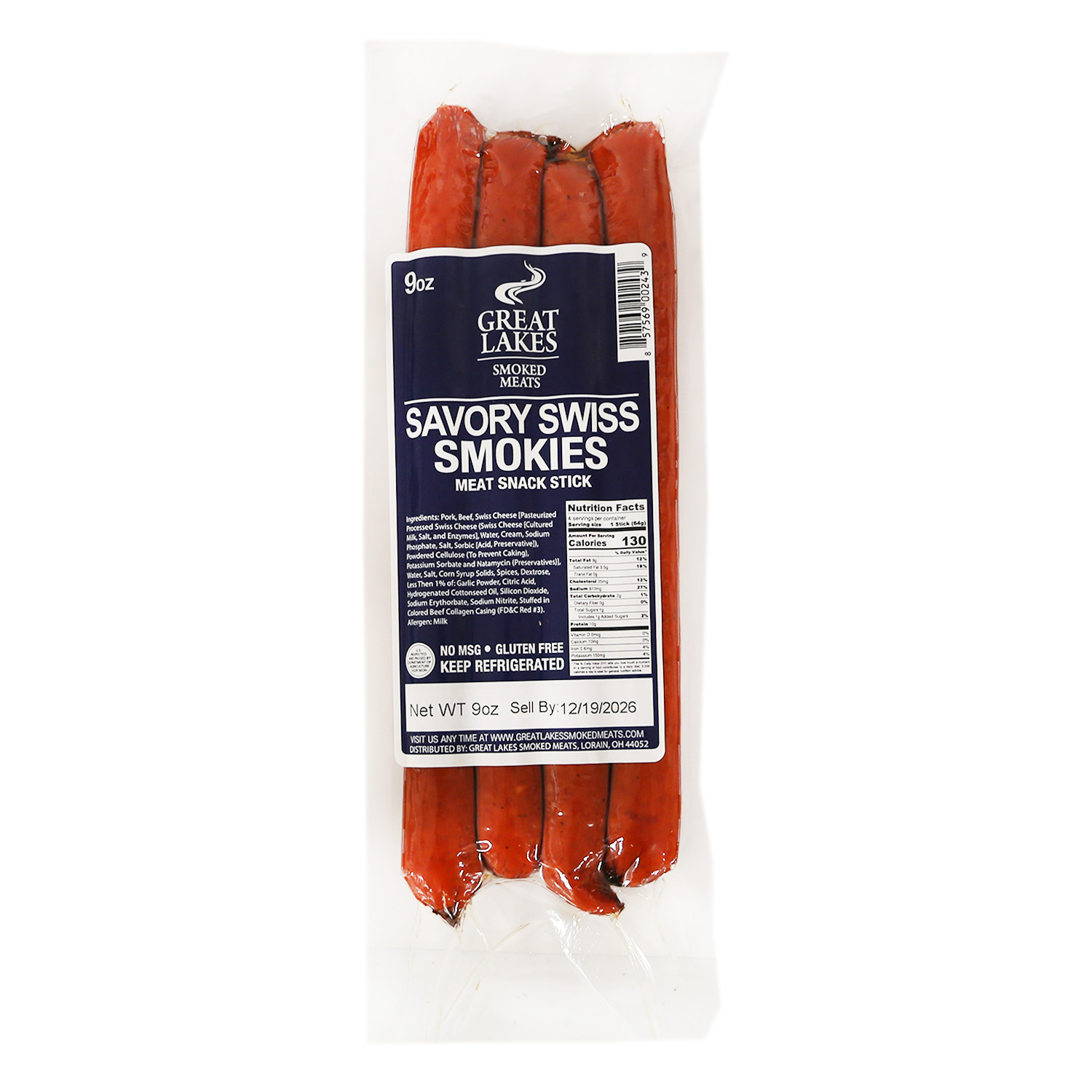 Snack Sticks - Savory Swiss GLSM 20/9 oz