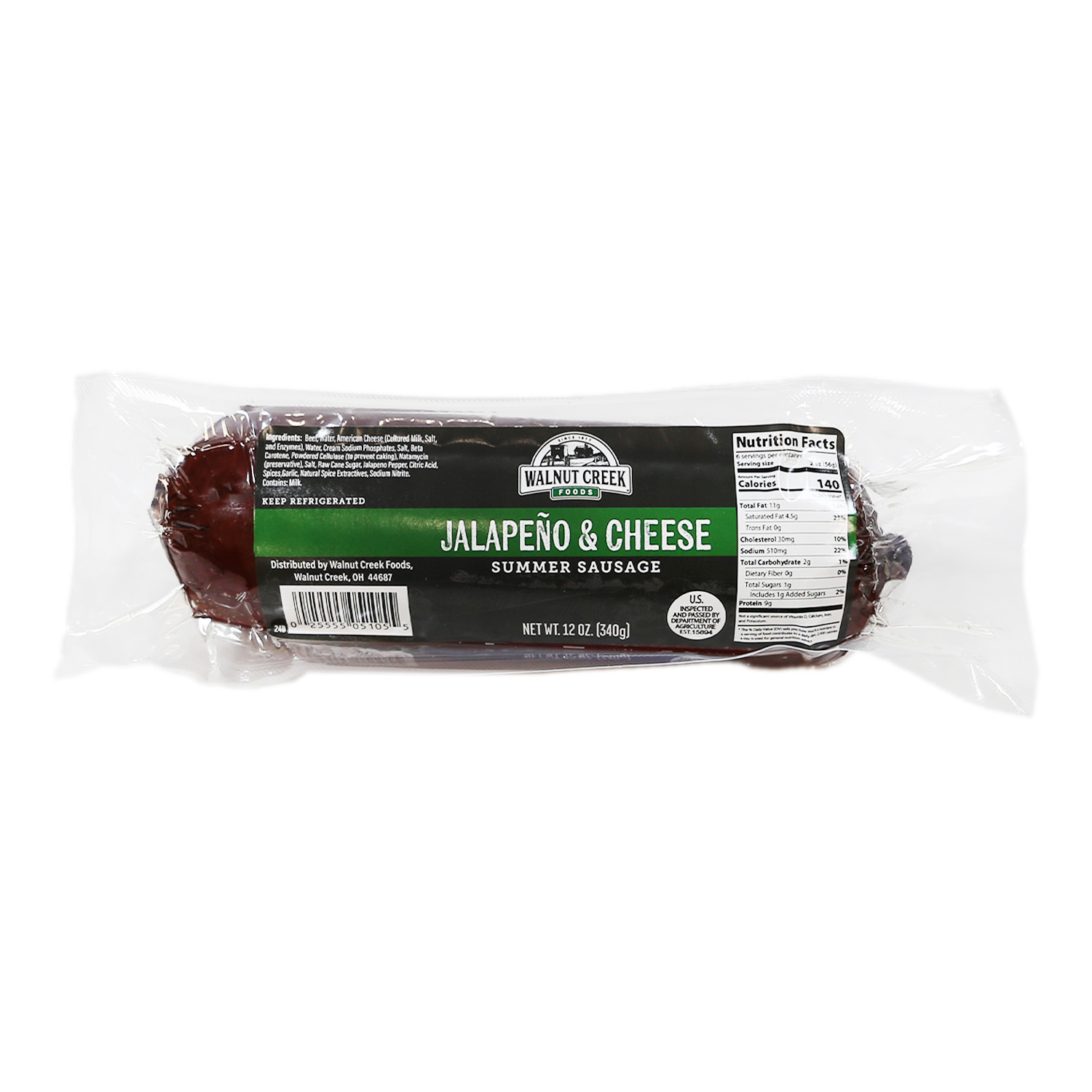 Summer Sausage - Jalapeño & Cheese WC | Walnut Creek Foods