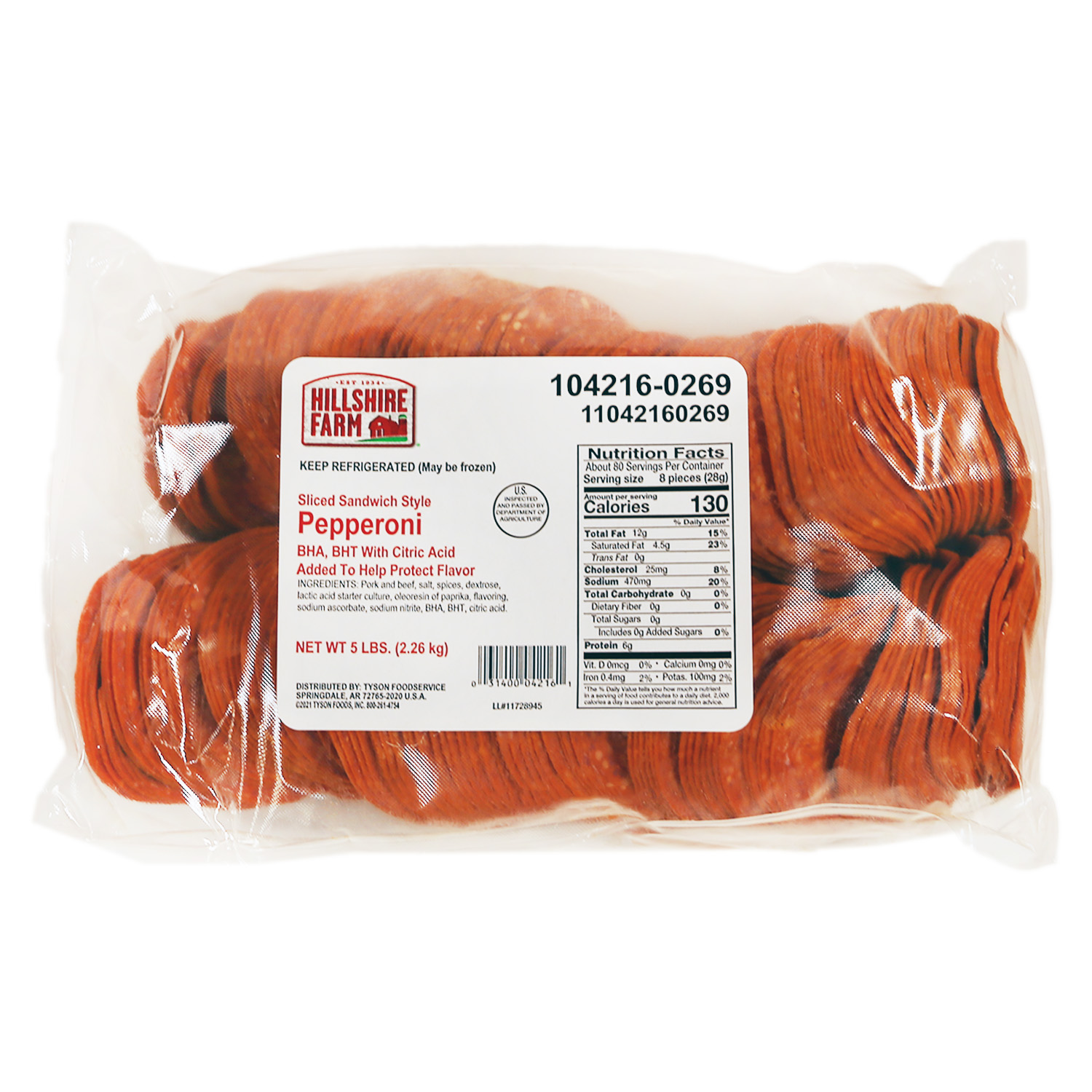Pepperoni - Sandwich Sliced Hillshire Farms | Walnut Creek Foods