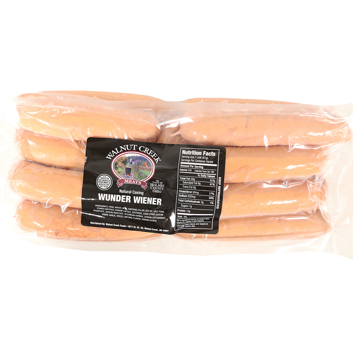 Hot Dogs - Wunder Wieners WC 3 lb | Walnut Creek Foods