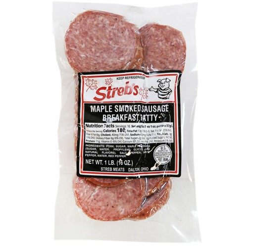 Sausage - Smoked Maple Patties Streb's 1 lb