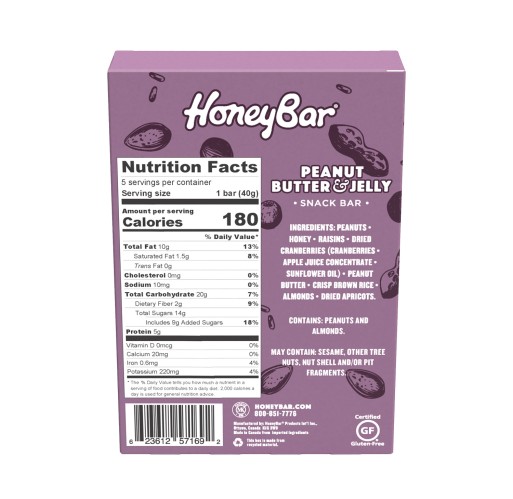 Honey Bar - Peanut Butter & Jelly Gluten Free