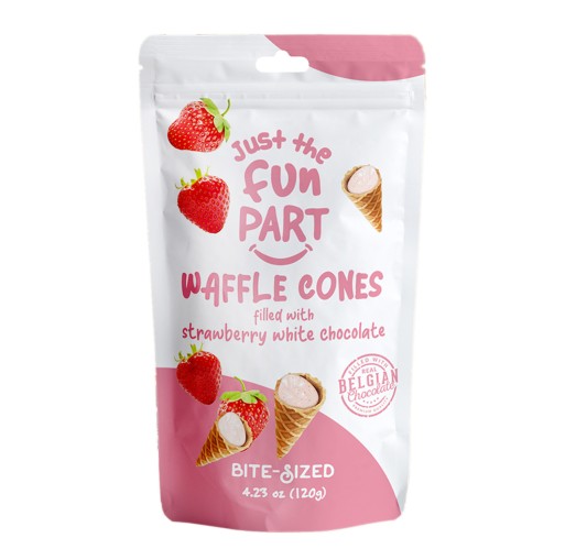 Mini Waffle Cones - Strawberry White Chocolate