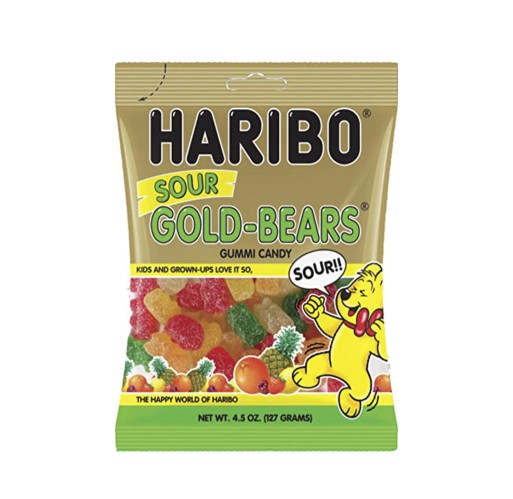 Gummy - Peg Bag Sour Gold Bears (Haribo) | Walnut Creek Foods
