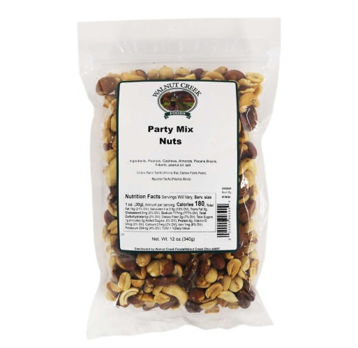 Bag Mixed Nuts Party Roasted & Salted 12 oz Walnut Creek Foods