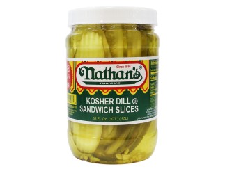 Pickles - Kosher Dill Sandwich Slices Nathan's 32 oz